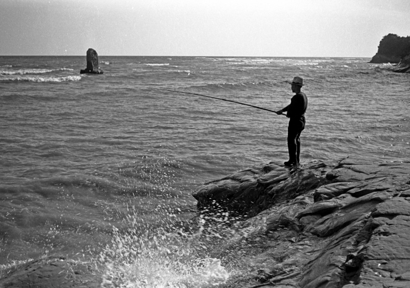 浪子不動前の岩場で（昭和29年ごろ）