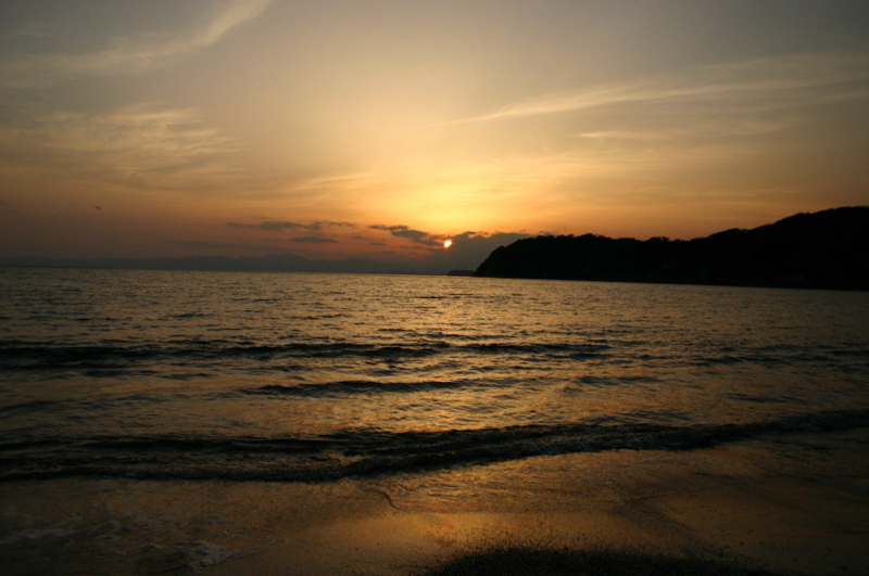 逗子海岸の夕陽（平成19年）
