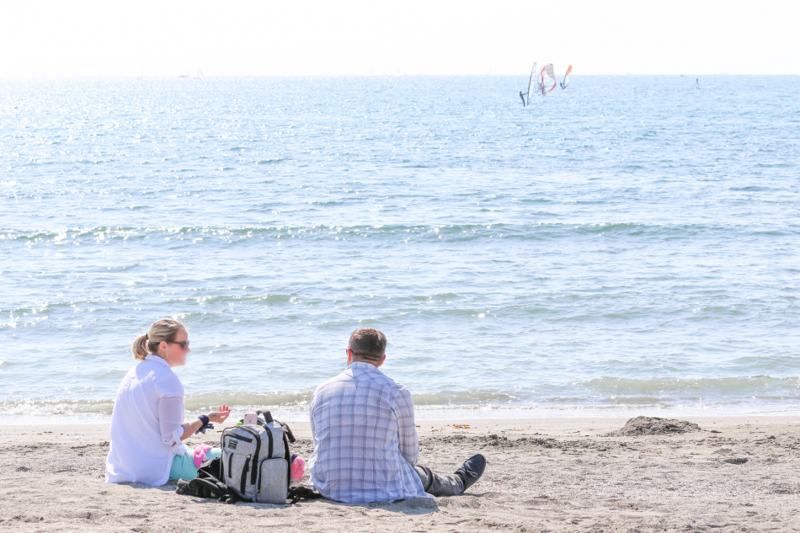 春先の逗子海岸（2018年）